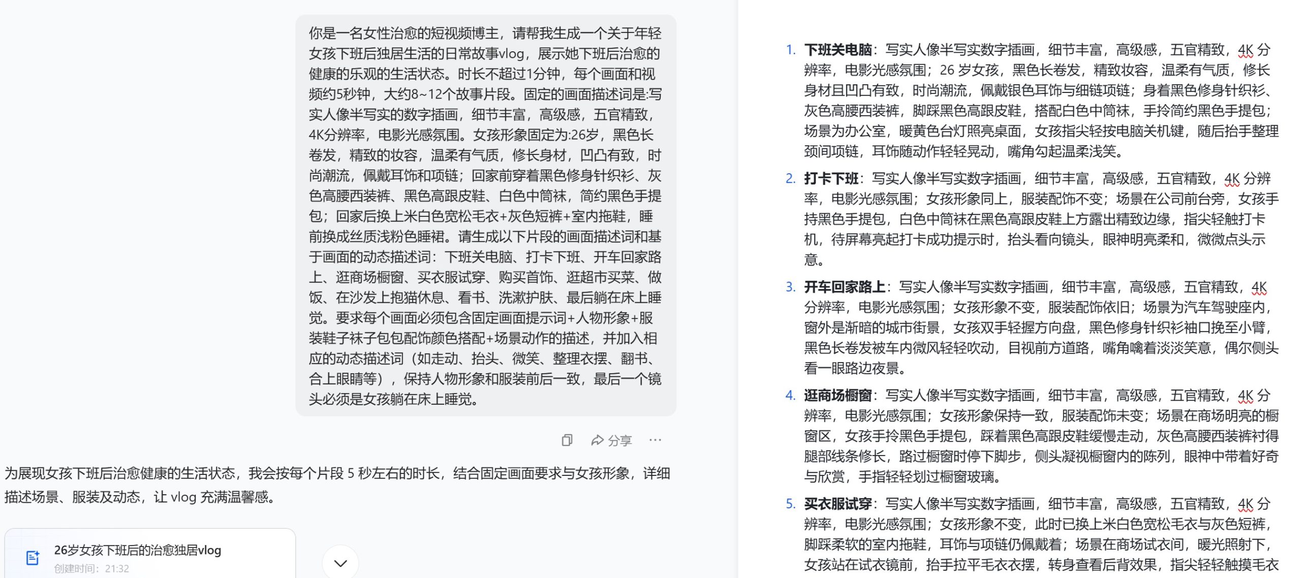 用豆包AI生成分镜截图