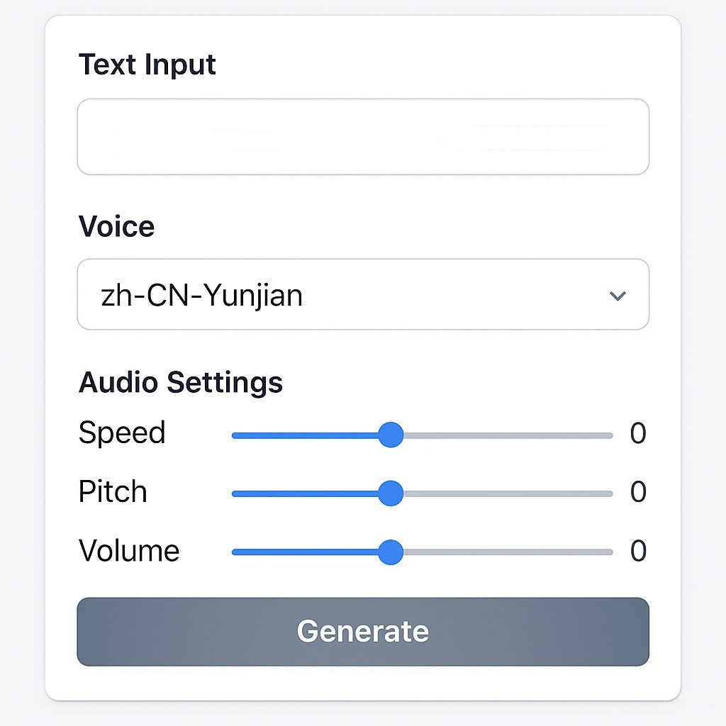 MiniMax Agent音频设置界面
