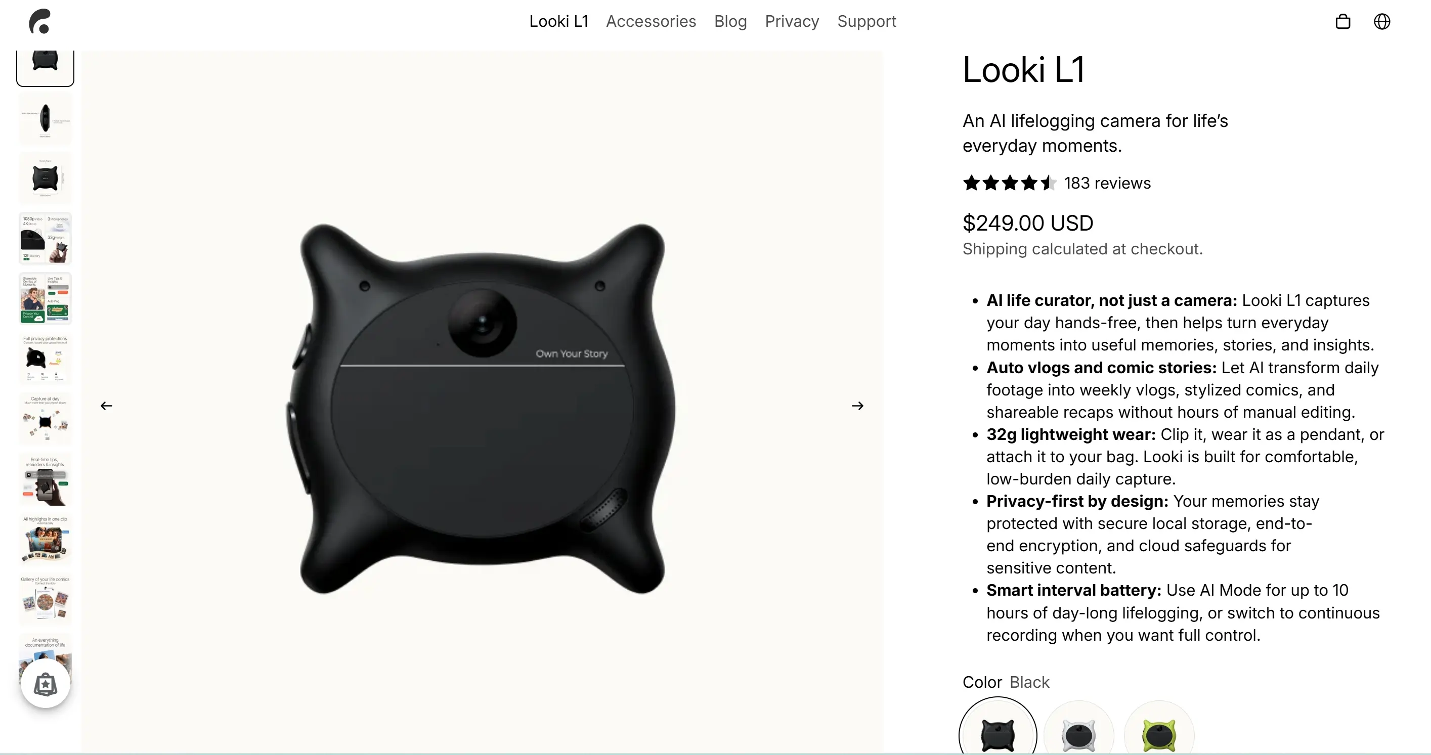 Looki L1 AI可穿戴相机工具介绍，智能记录生活并自动生成AI内容