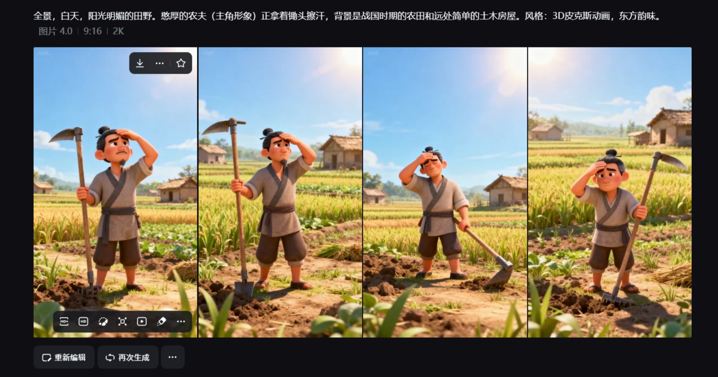 用即梦AI生成故事静态画面