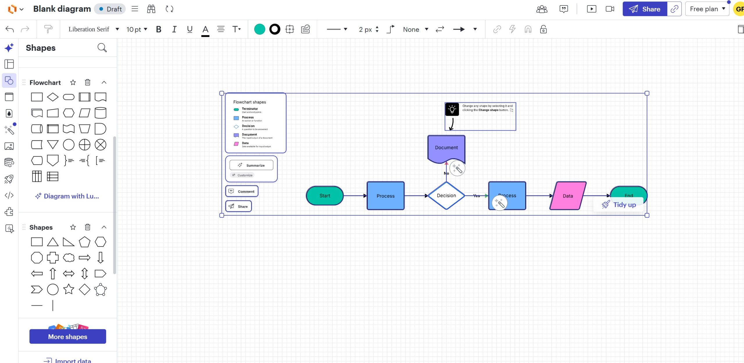 Lucidchart操作界面图