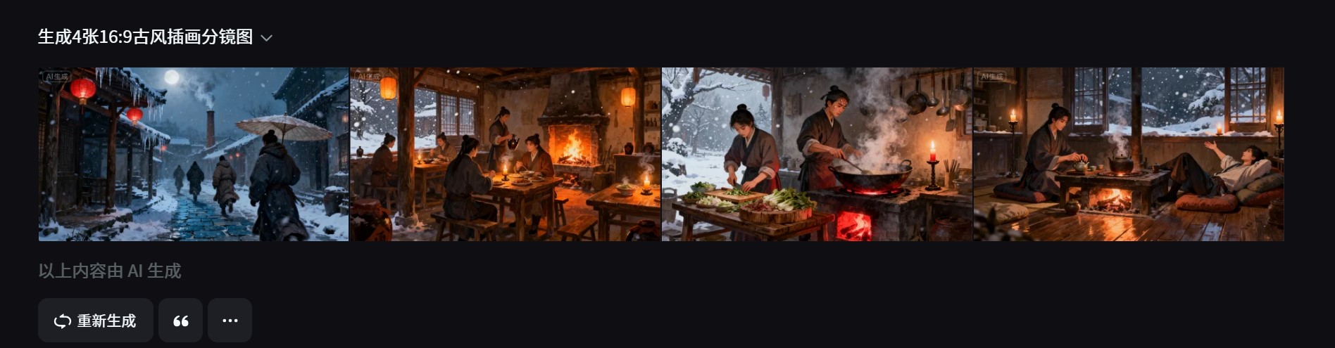 用即梦的Agent模式生成分镜画面