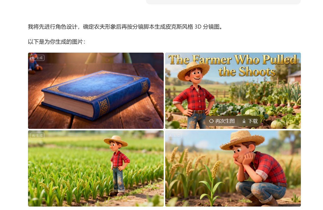 用豆包生成分镜画面