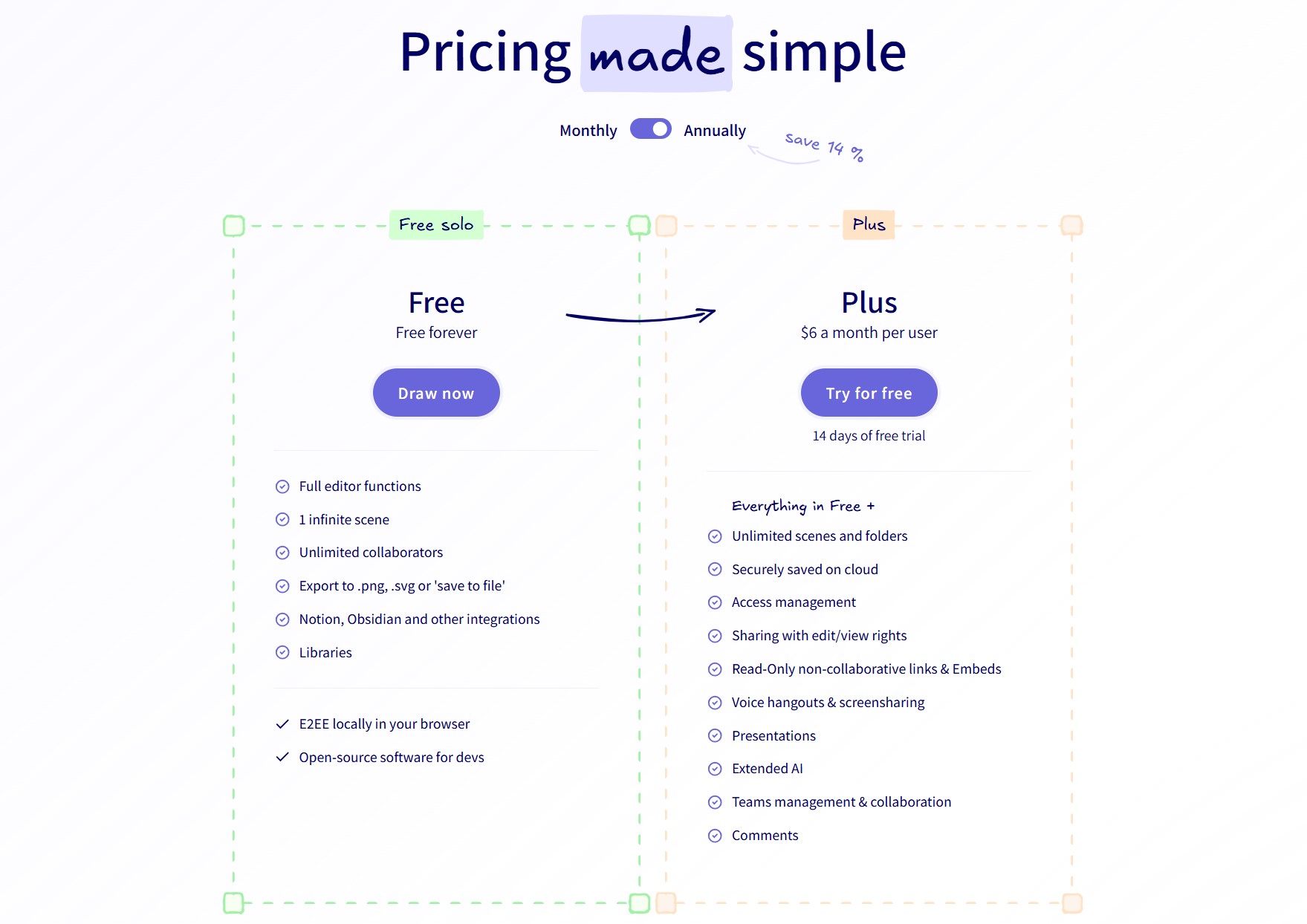 excalidraw价格方案图