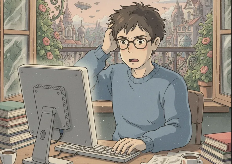 AI断食概念插画，呈现过度依赖AI带来的认知风险