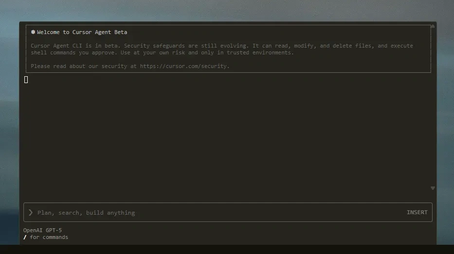 Cursor CLI操作界面