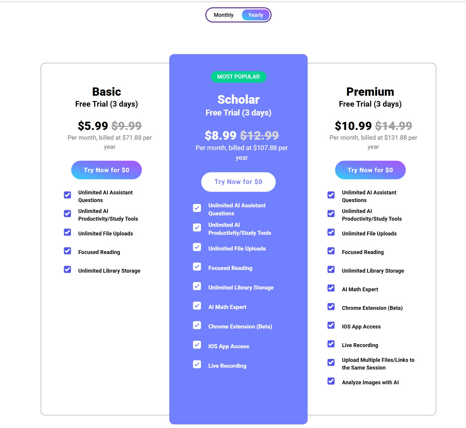 Mindgrasp价格方案图
