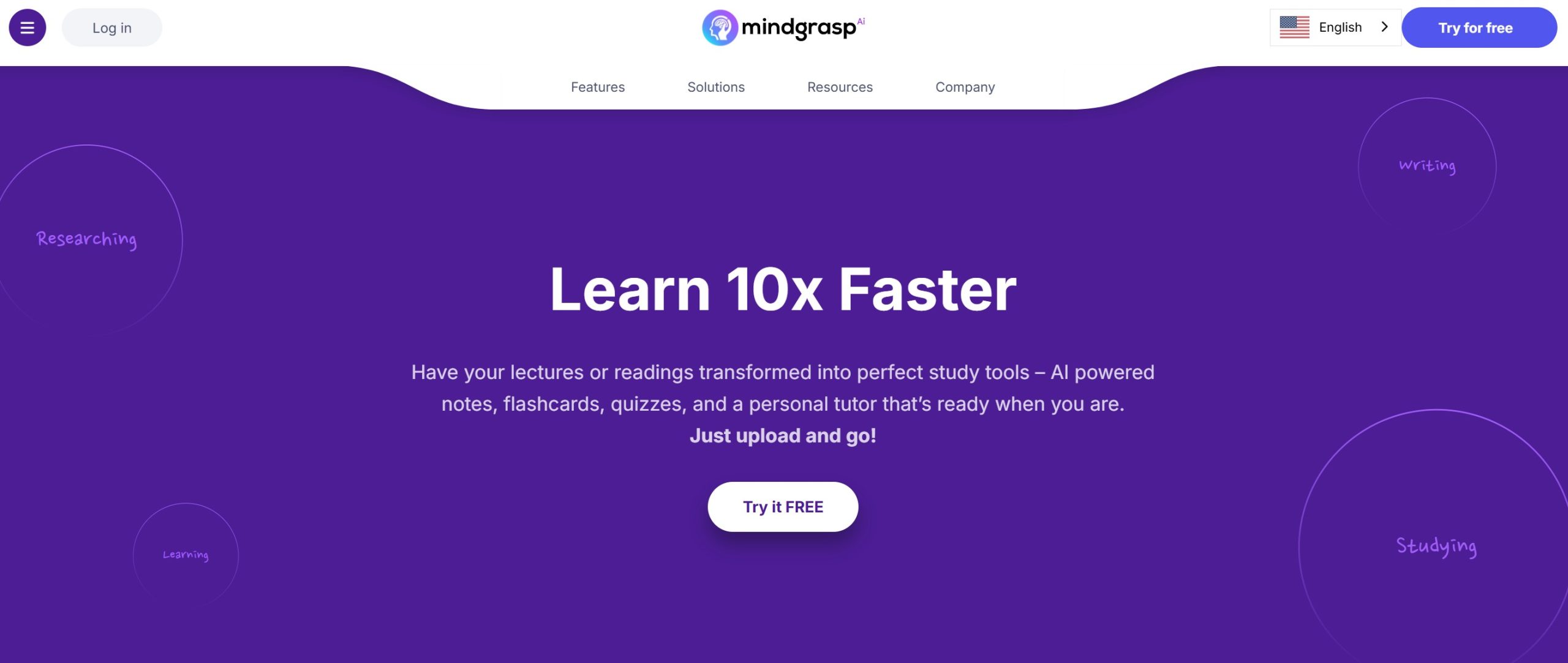 Mindgrasp官网首页图