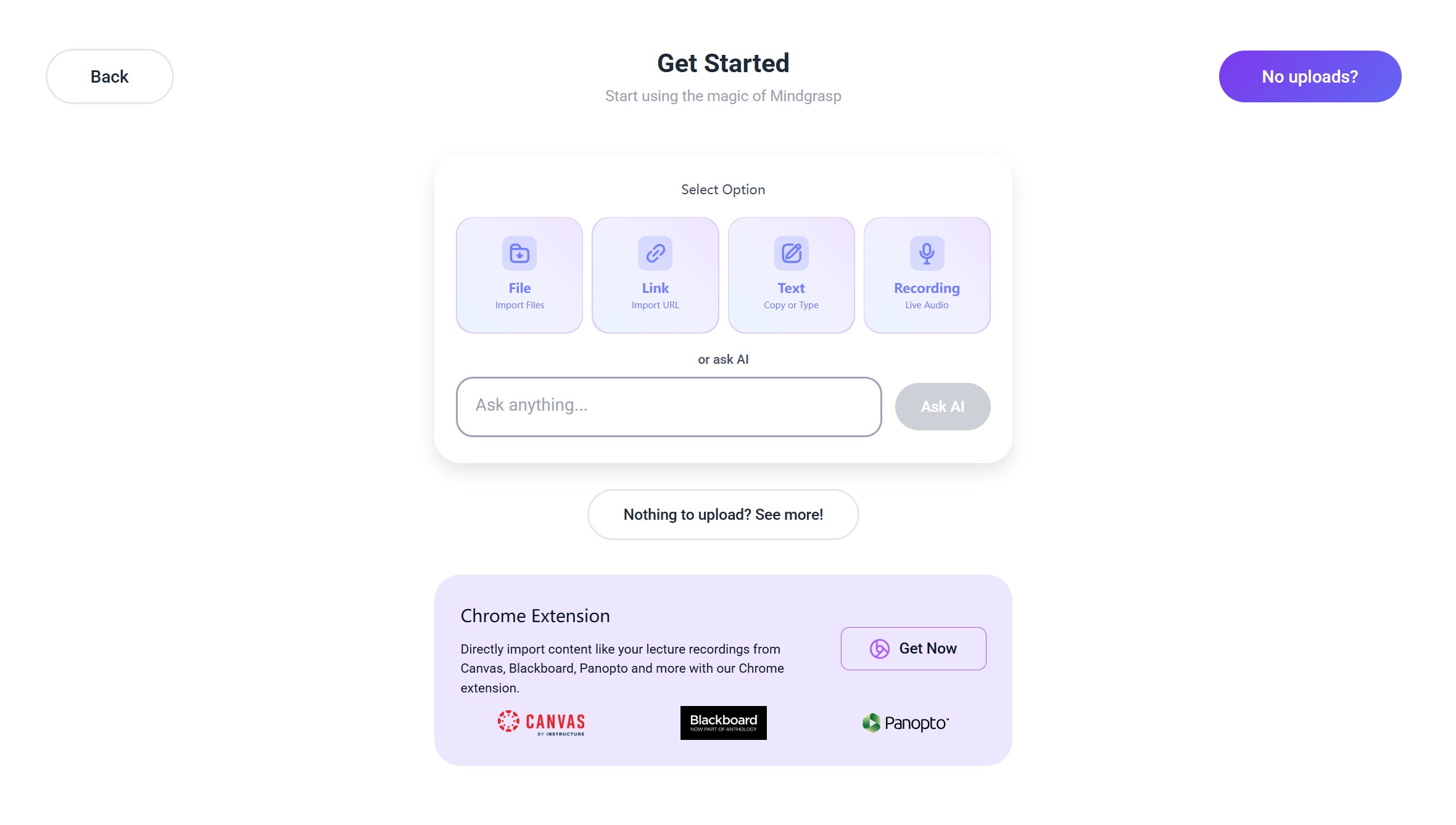 Mindgrasp操作界面图