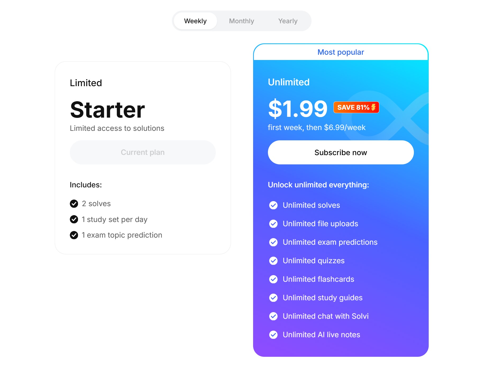 Solvely.ai价格方案图