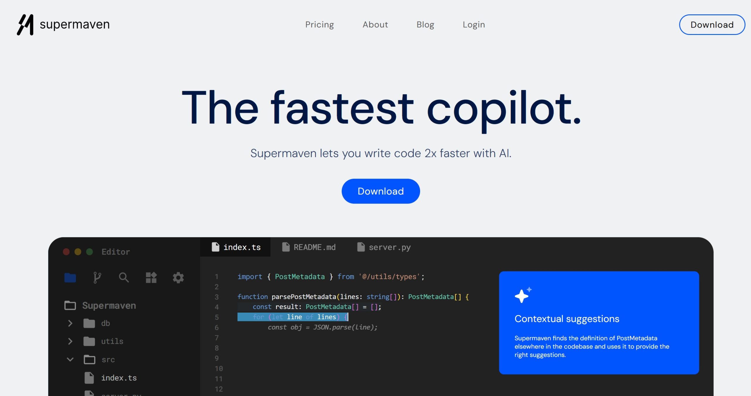Supermaven官网首页图