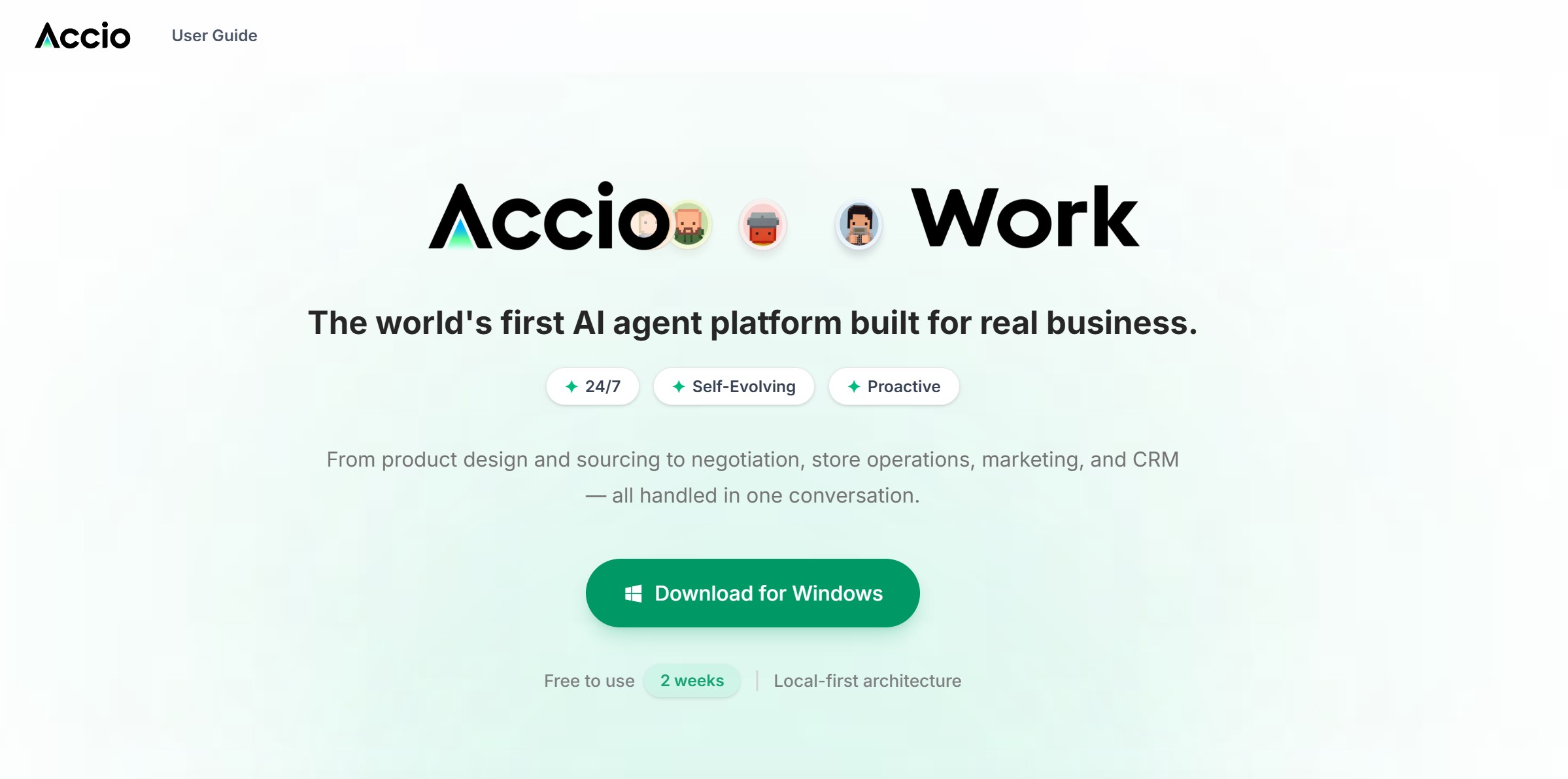 Accio Work官网首页截图