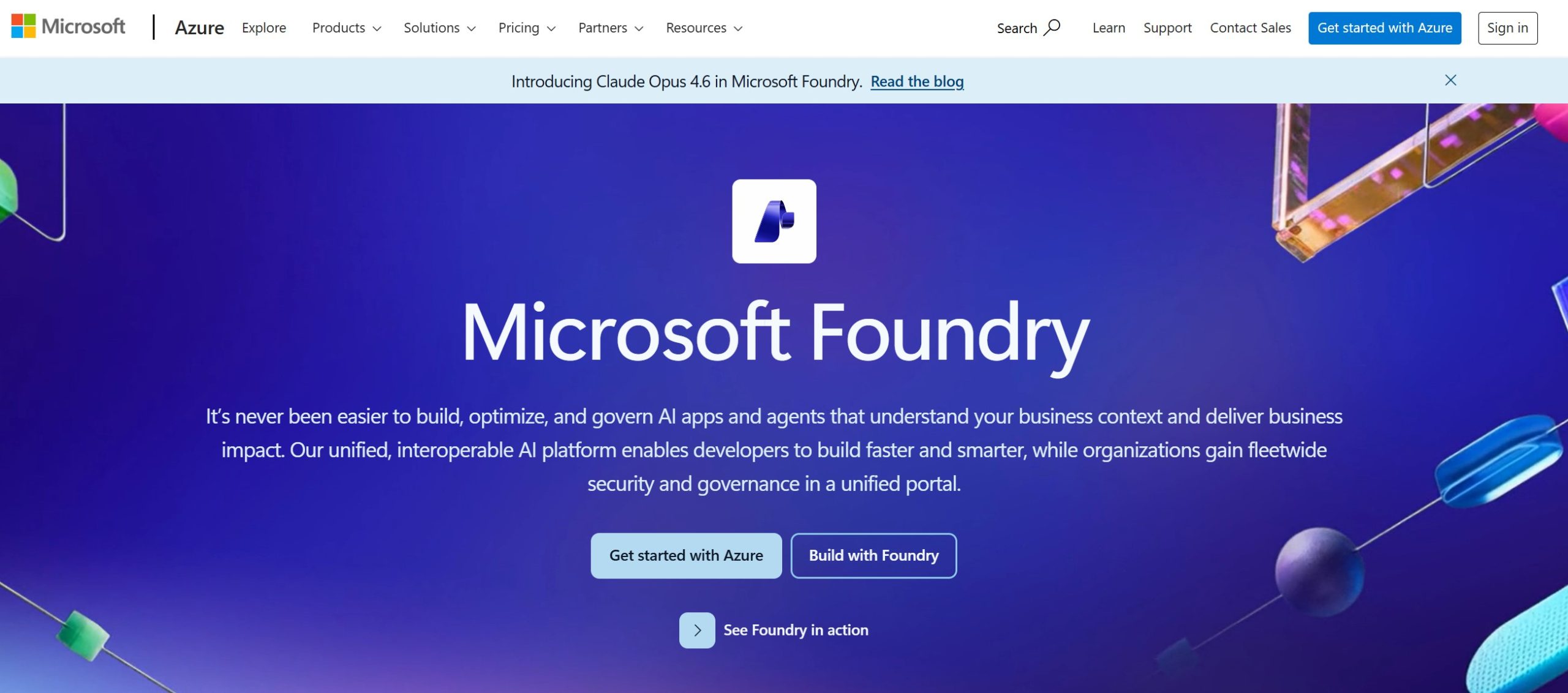 Microsoft Foundry 官网首页