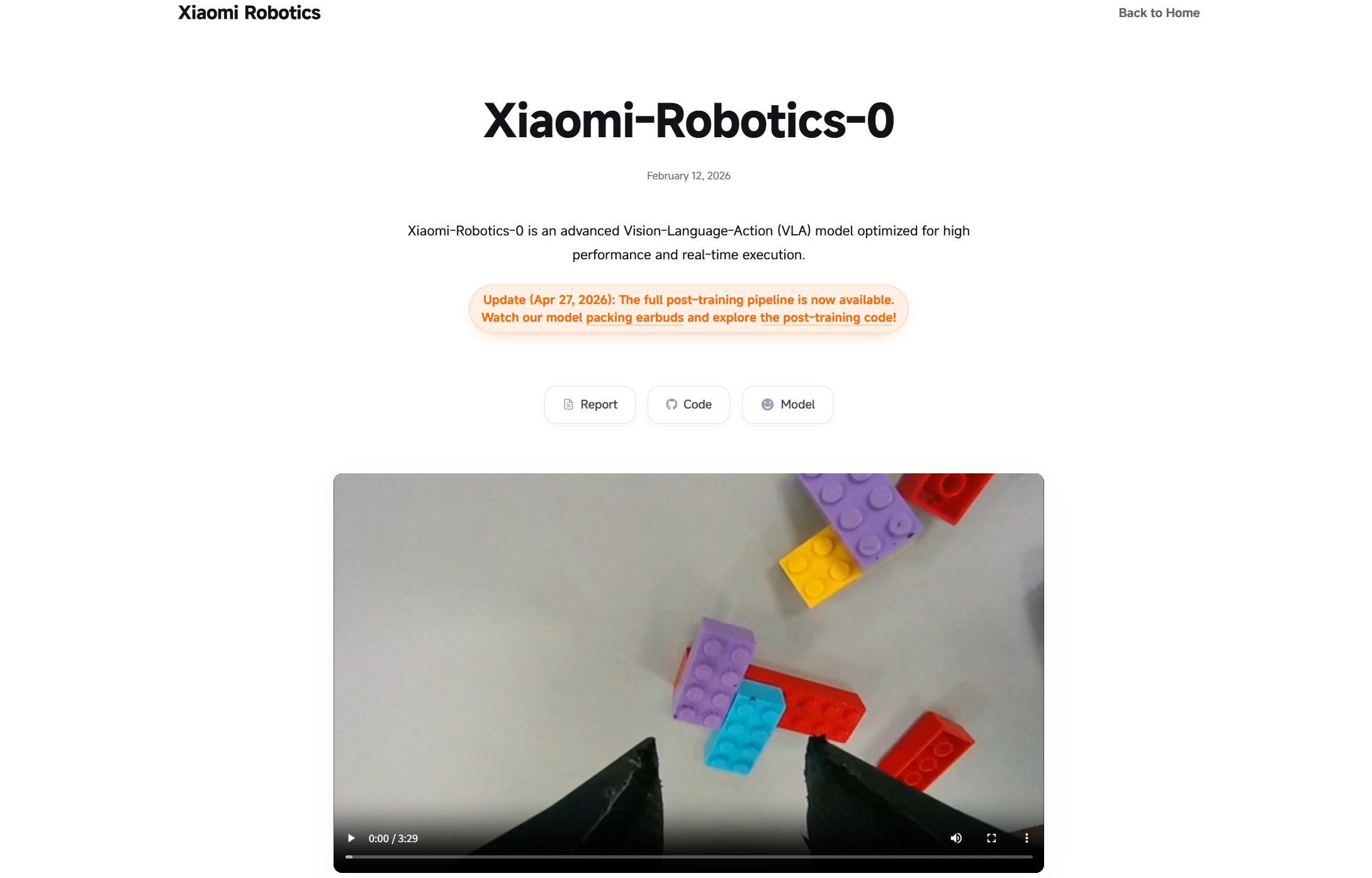 Xiaomi-Robotics-0 – 小米开源的实时视觉语言动作机器人模型