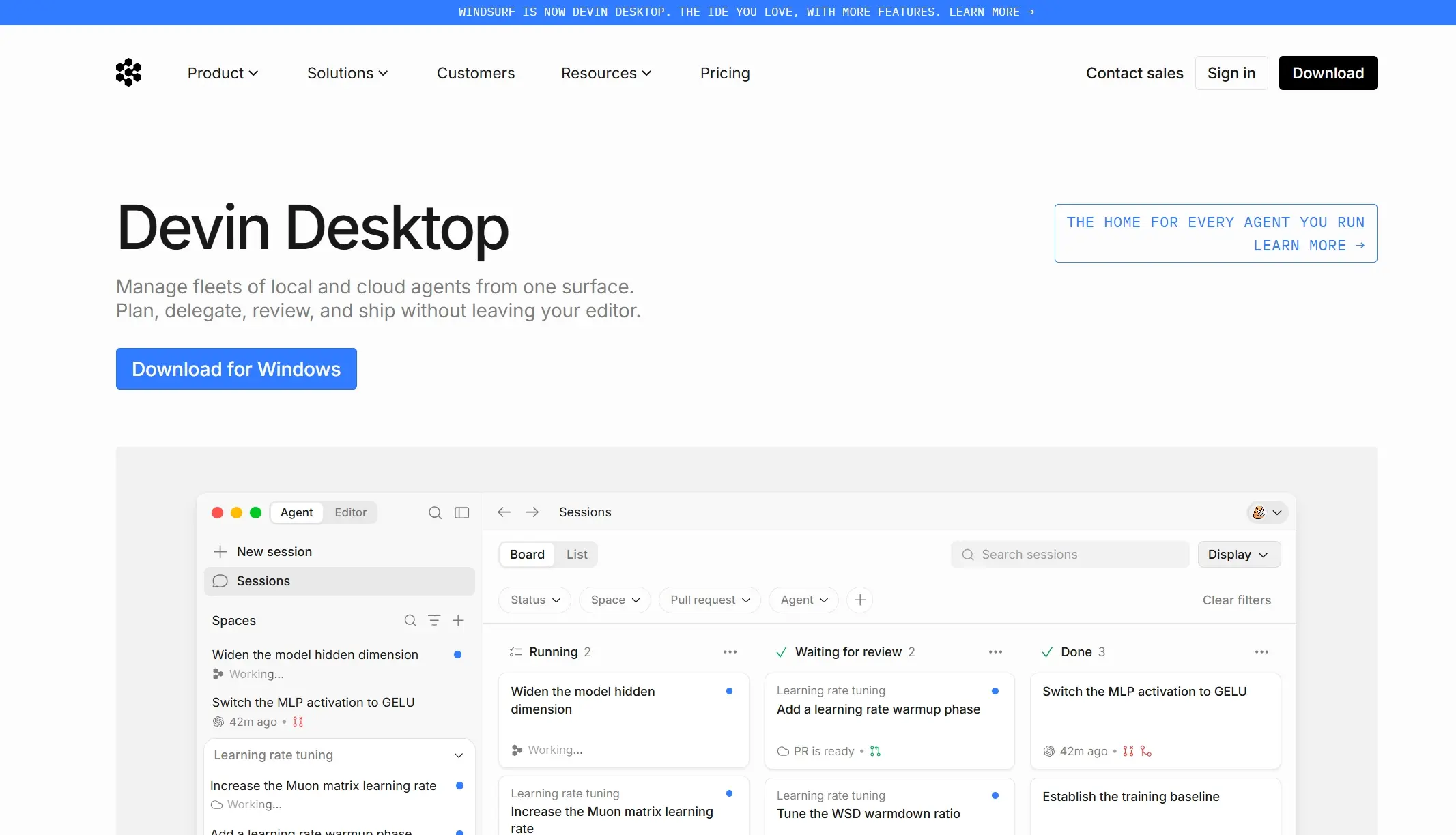 Devin Desktop官网首页界面截图
