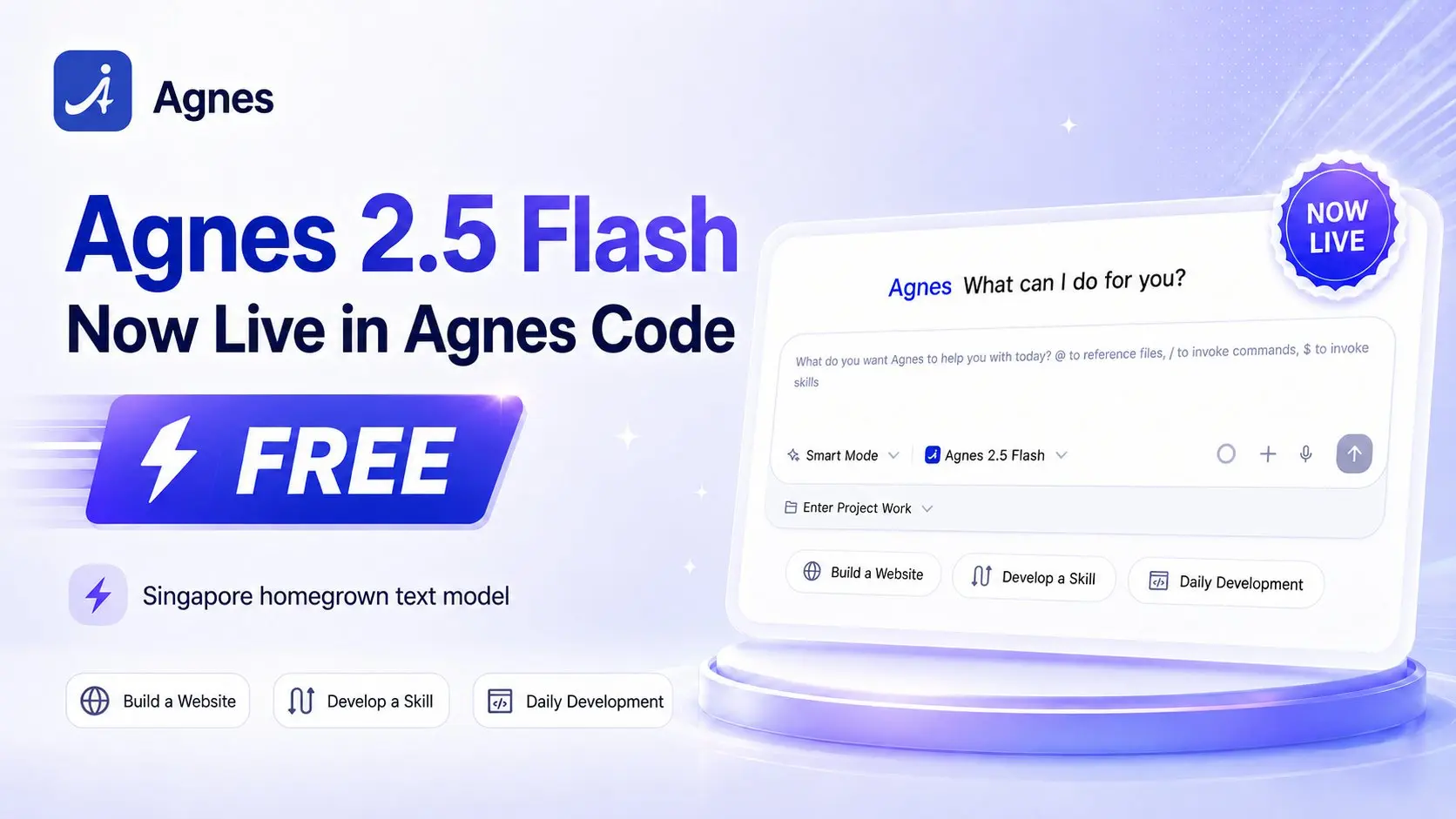 Agnes-2.5-Flash – Agnes AI推出的AI编程与智能体开发文本模型