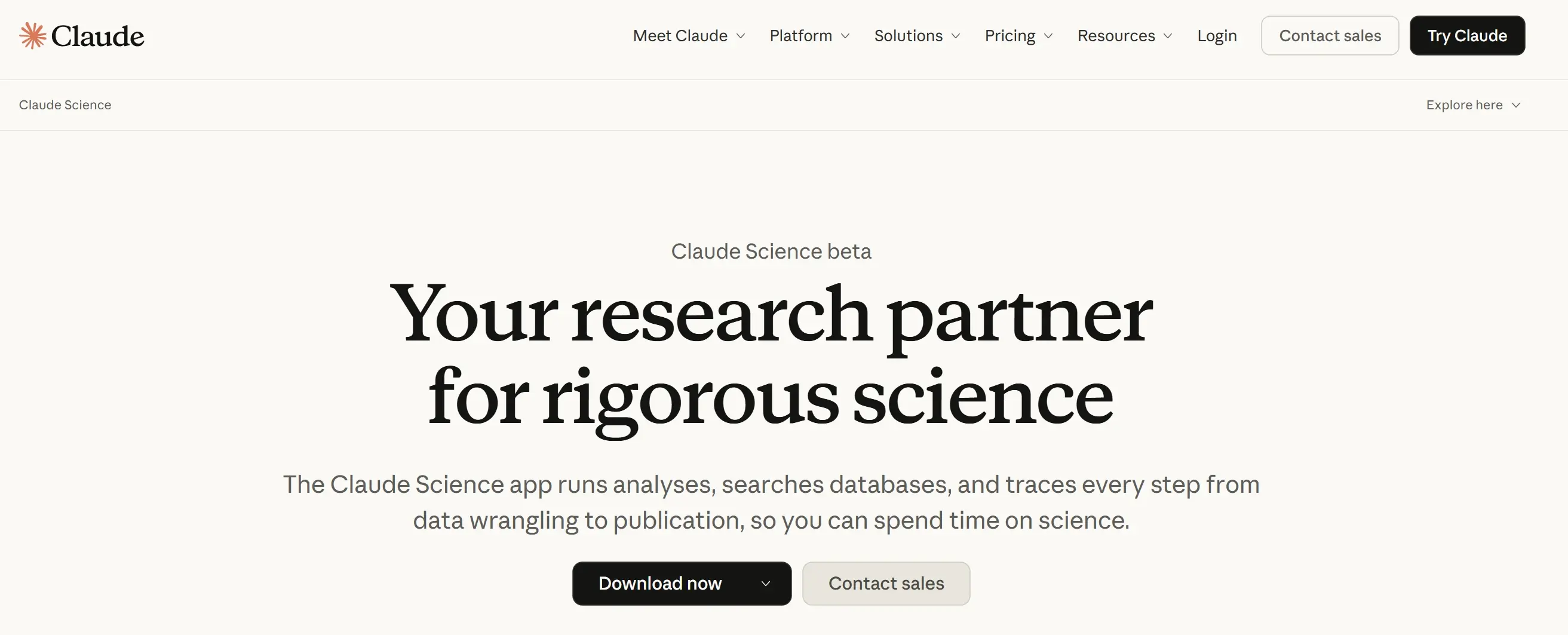 Claude Science官网截图