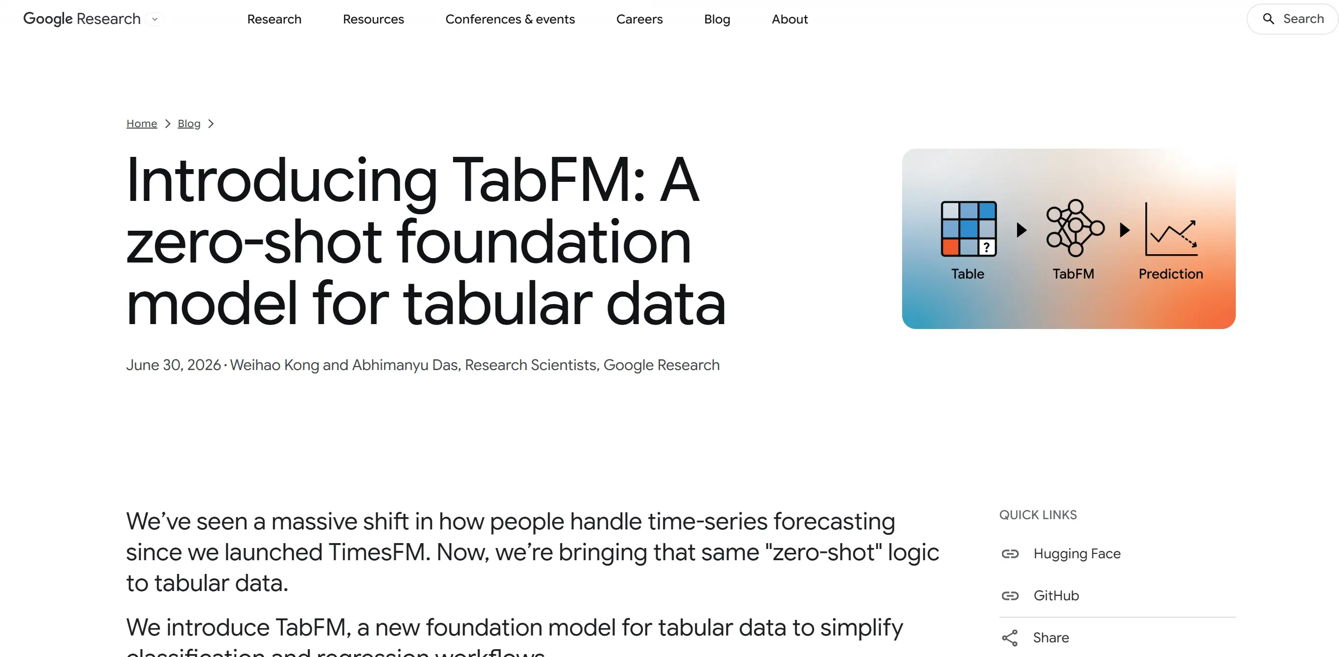 TabFM – 谷歌推出的表格数据基础模型