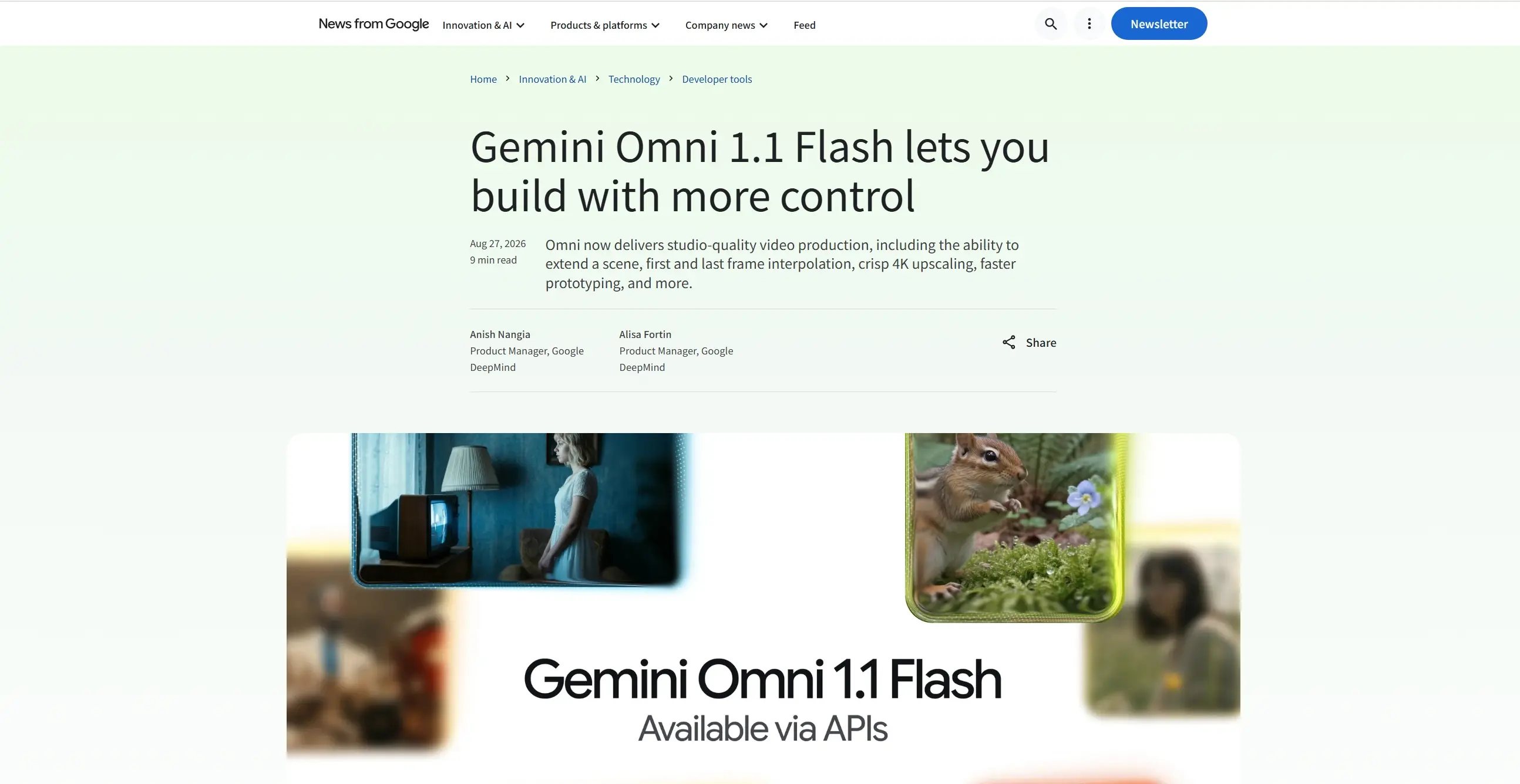 Gemini Omni 1.1 Flash – 谷歌推出的4K AI视频生成模型