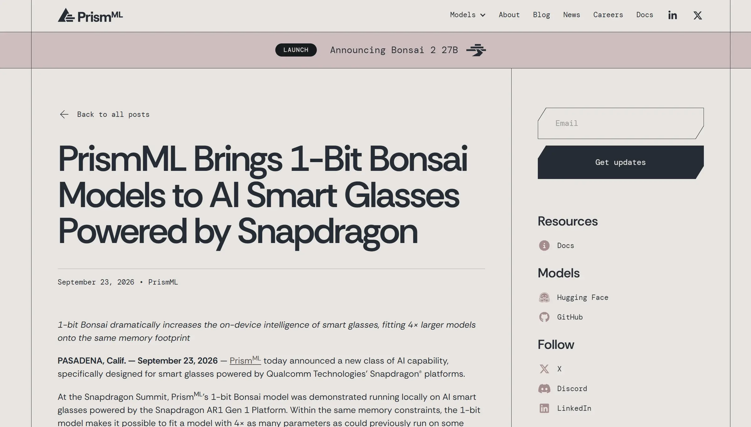 1-bit Bonsai – PrismML推出的端侧1-bit视觉语言模型