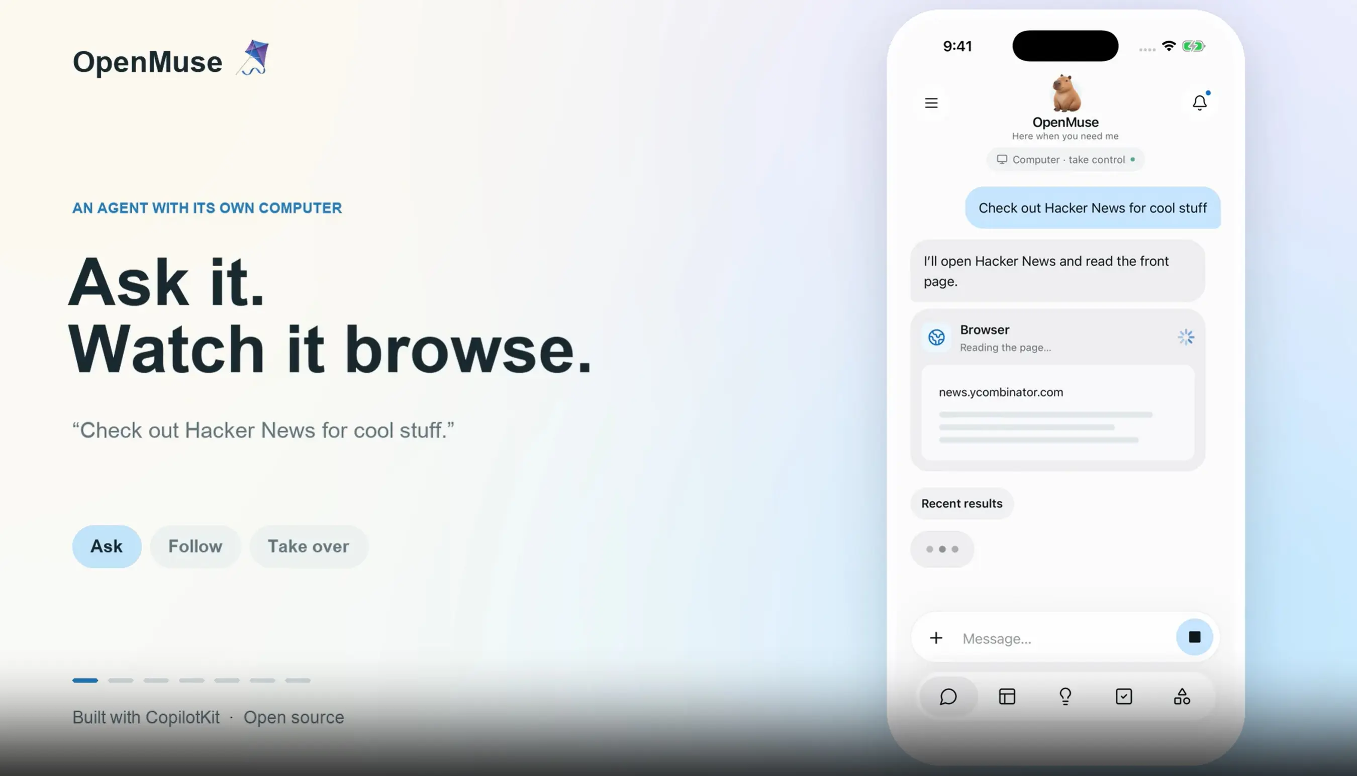 OpenMuse – CopilotKit 开源的个人 AI 助理