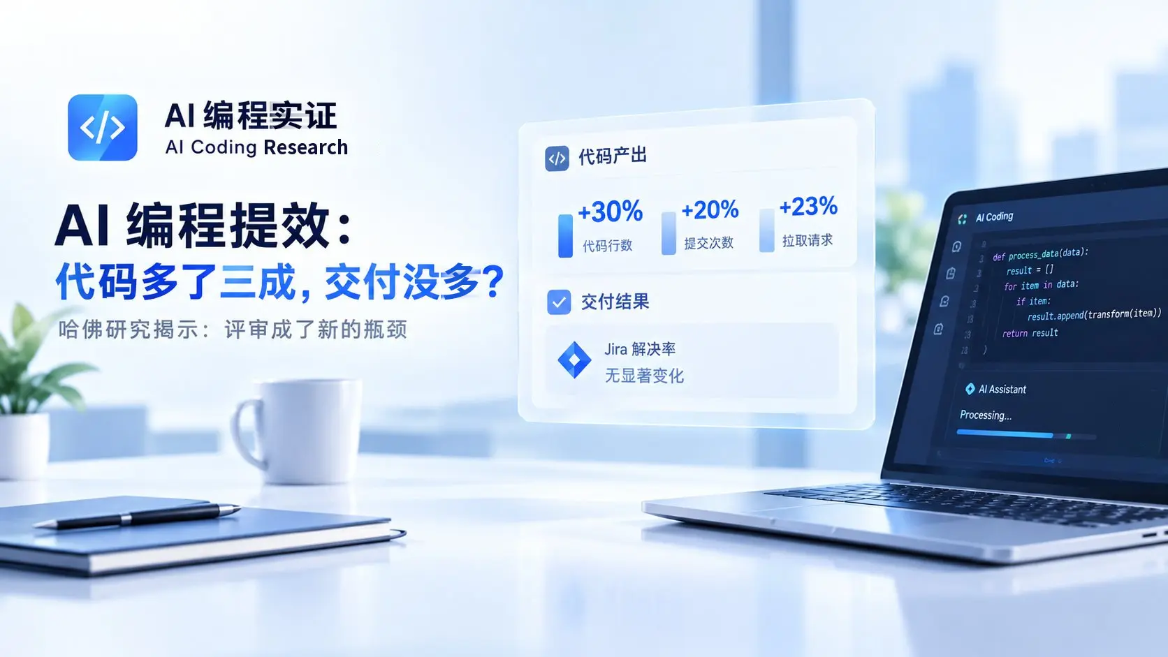AI编程代码产出增长30%但软件交付未显著提升