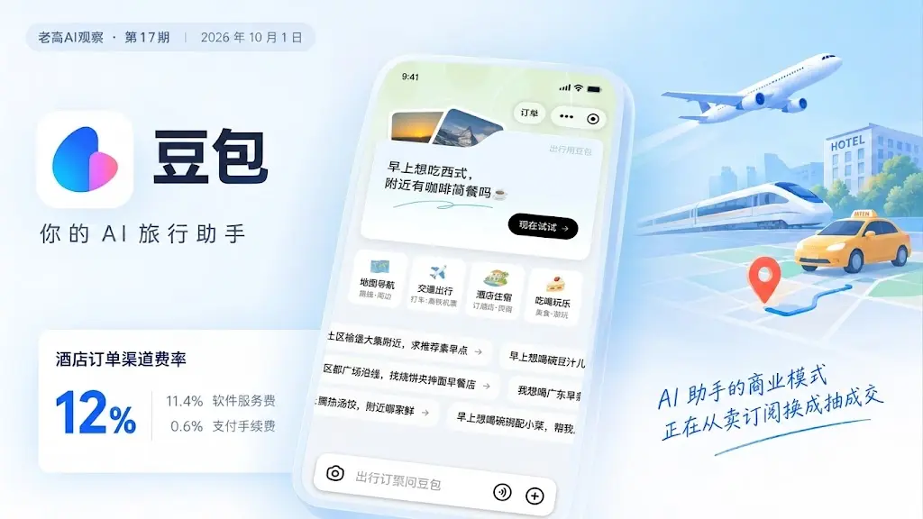 豆包AI旅行助手整合机票火车票打车导航酒店餐饮等出行服务