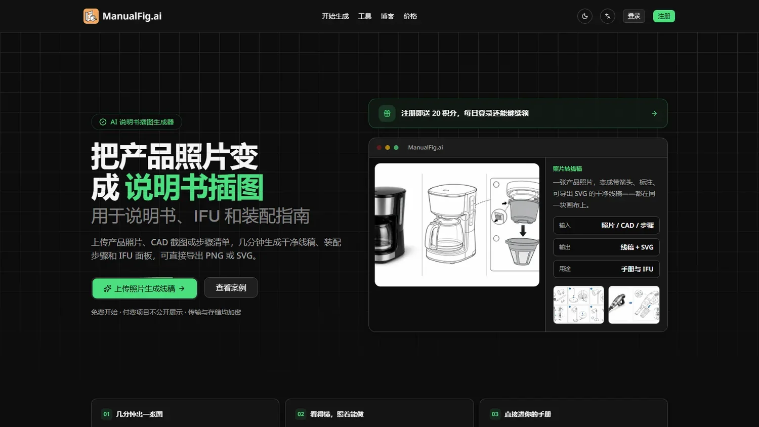ManualFig官网首页截图（中文版）
