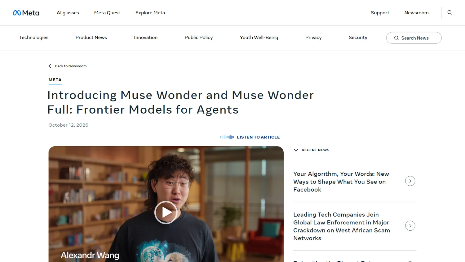 Muse Wonder 官方发布页截图