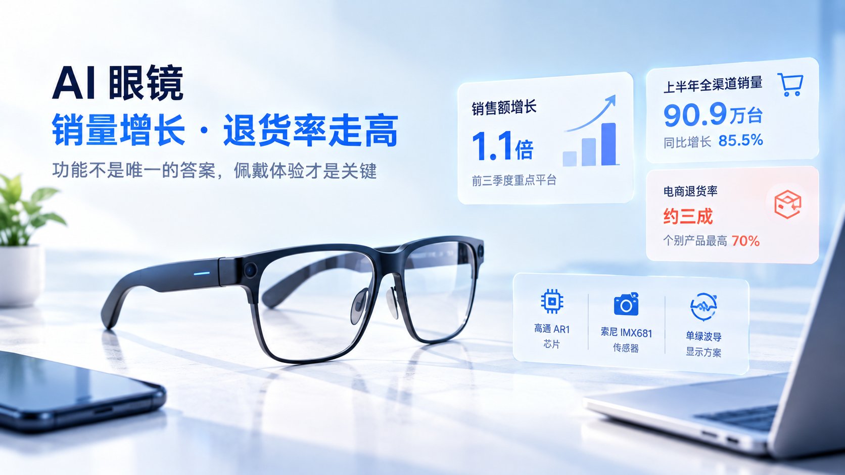 AI眼镜销量增长与退货率数据一览
